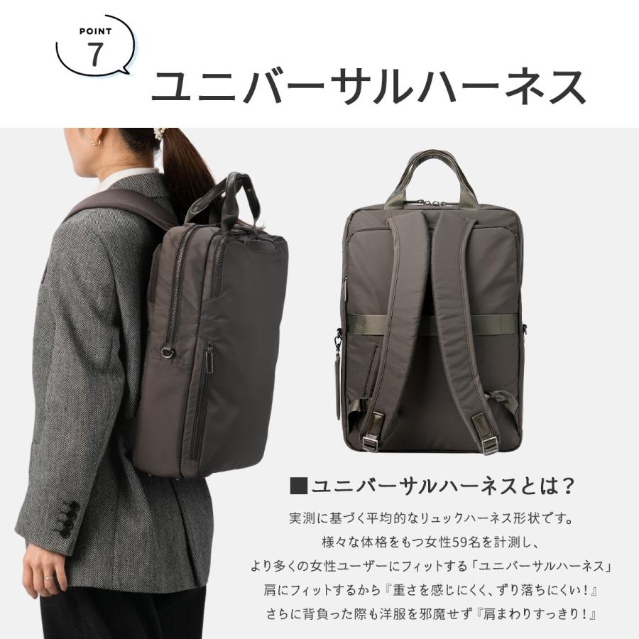 最大50% 9/29限定 エース ジーンレーベル ビジネスリュック レディース ブランド 黒 通勤 PC収納 15L ユニバーサルハーネス フィッテム ace.GENE LABEL 68682 | ace. GENE LABEL | 15