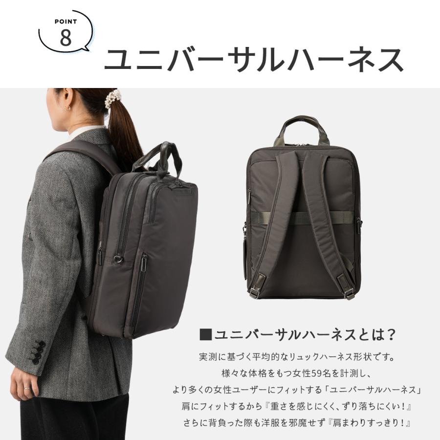 最大50% 4/25限定 エース ジーンレーベル ビジネスリュック レディース ブランド 拡張 通勤 PC収納 17L/20L ユニバーサルハーネス フィッテム ace.GENE 68684_16