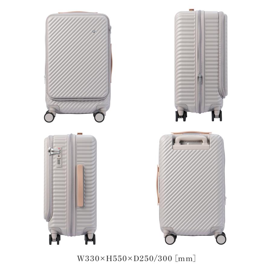 エース ハント ココント スーツケース 機内持ち込み Sサイズ フロントオープン ストッパー付き 拡張機能 軽量 可愛い HaNT KOKONT 05511 | HaNT | 09