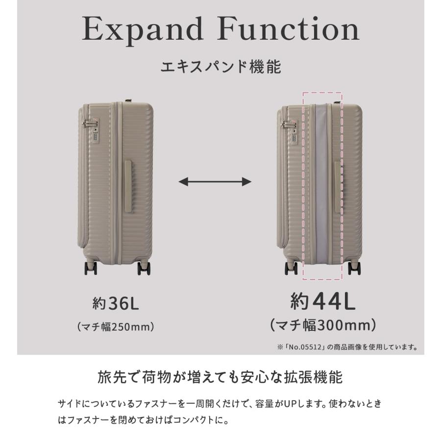 エース ハント ココント スーツケース 機内持ち込み Sサイズ フロントオープン ストッパー付き 拡張機能 軽量 可愛い HaNT KOKONT 05511 | HaNT | 14