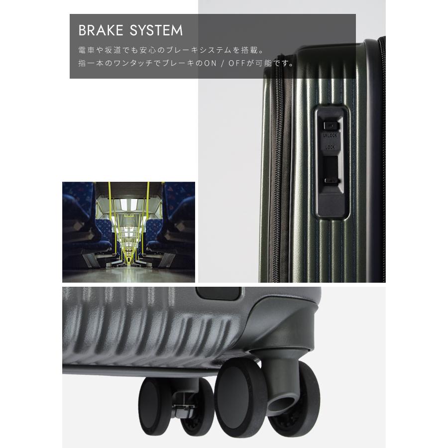 最大51% 4/22限定 2年保証＋特典 イノベーター スーツケース Mサイズ 55L INV155 フロントオープン ストッパー 軽量 中型 くすみカラー innovator sgpr | innovator | 10