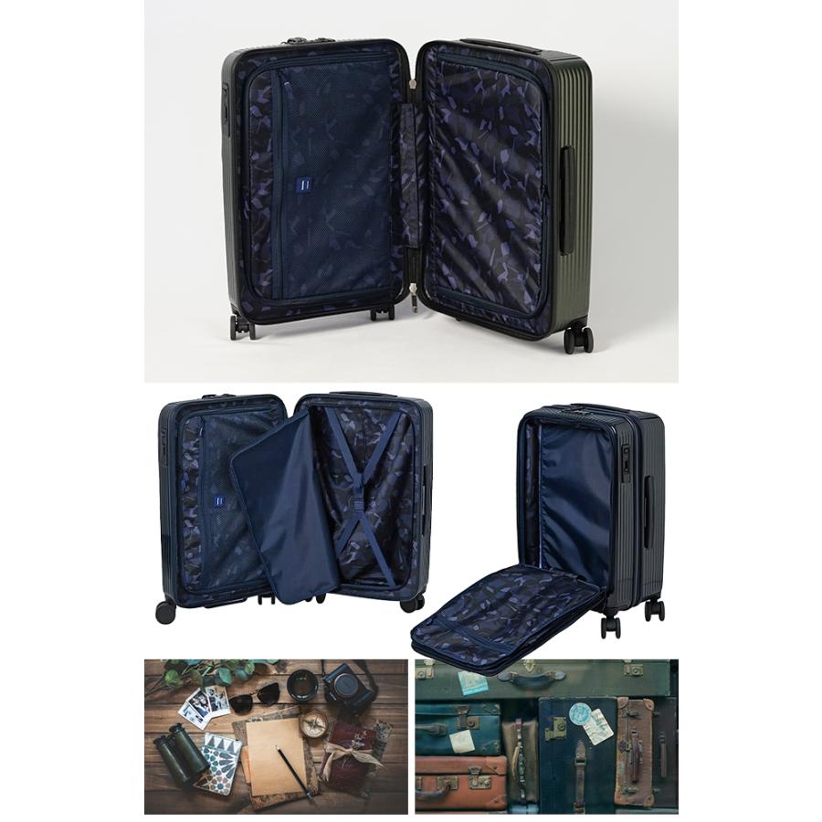 最大51% 4/22限定 2年保証＋特典 イノベーター スーツケース Mサイズ 55L INV155 フロントオープン ストッパー 軽量 中型 くすみカラー innovator sgpr | innovator | 09