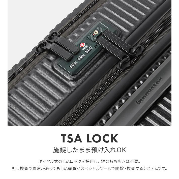 最大53% 4/17から 2年保証＋特典 イノベーター スーツケース Mサイズ 62L INV60 フロントオープン トップオープン ストッパー 静音 軽量 innovator sgpr | innovator | 20