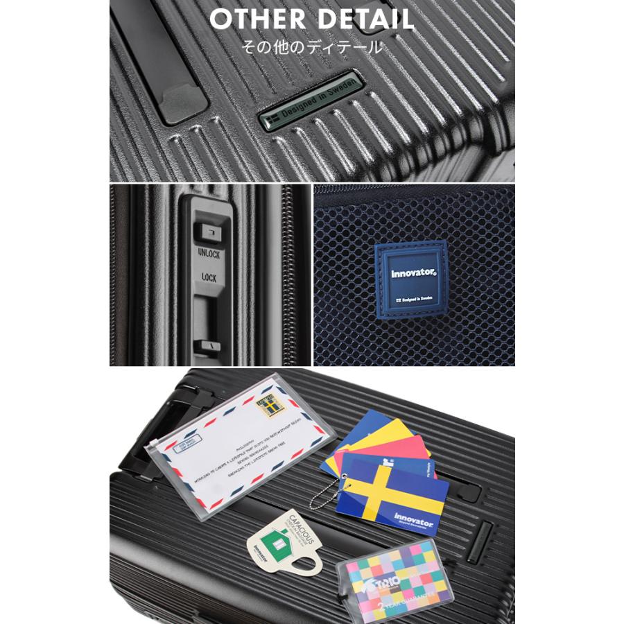 最大50% 3/25限定 2年保証＋特典 イノベーター スーツケース Mサイズ 62L INV60 フロントオープン トップオープン ストッパー 静音 軽量 innovator sgpr | innovator | 24