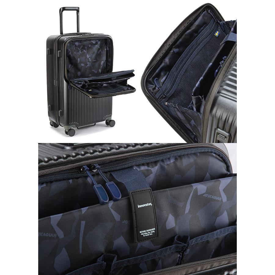 最大50% 12/25限定 2年保証＋特典 イノベーター スーツケース Mサイズ 62L INV60 フロントオープン トップオープン ストッパー 静音 軽量 innovator sgpr | innovator | 15