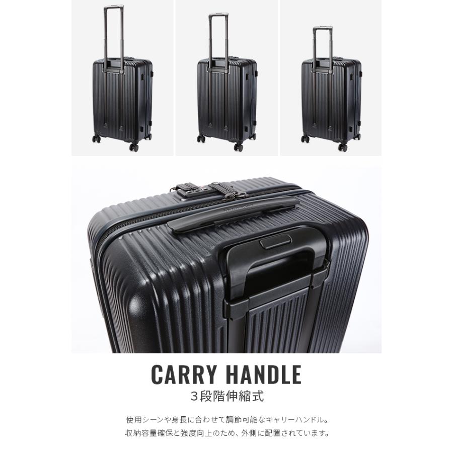 最大53% 4/17から 2年保証＋特典 イノベーター スーツケース Mサイズ 62L INV60 フロントオープン トップオープン ストッパー 静音 軽量 中型 innovator | innovator | 38