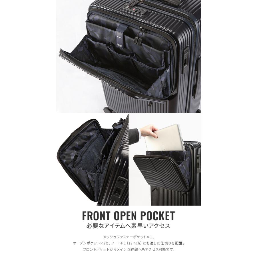 最大53% 3/1まで 2年保証＋特典 イノベーター スーツケース Mサイズ 62L INV60 フロントオープン トップオープン ストッパー 静音 軽量 中型 innovator | innovator | 28
