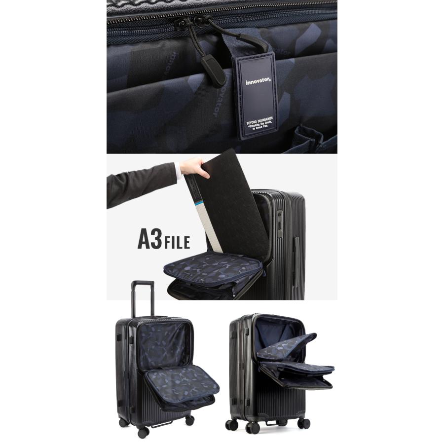 最大53% 3/1まで 2年保証＋特典 イノベーター スーツケース Mサイズ 62L INV60 フロントオープン トップオープン ストッパー 静音 軽量 中型 innovator | innovator | 29