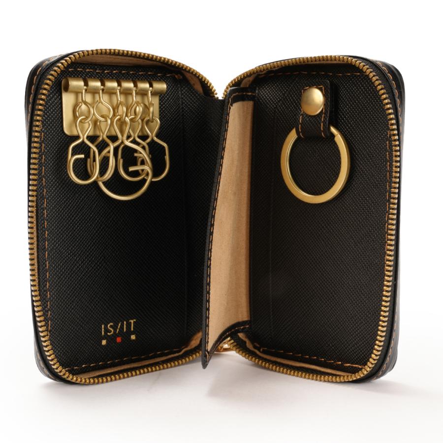 最大51% 12/28限定 イズイット モノクロ キーケース スマートキー カード メンズ ラウンドファスナー 本革 IS/IT Monochro 967602 | IS/IT | 10