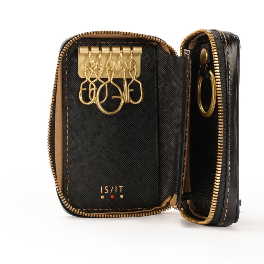 最大51% 12/28限定 イズイット モノクロ キーケース スマートキー カード メンズ ラウンドファスナー 本革 IS/IT Monochro 967602 | IS/IT | 11