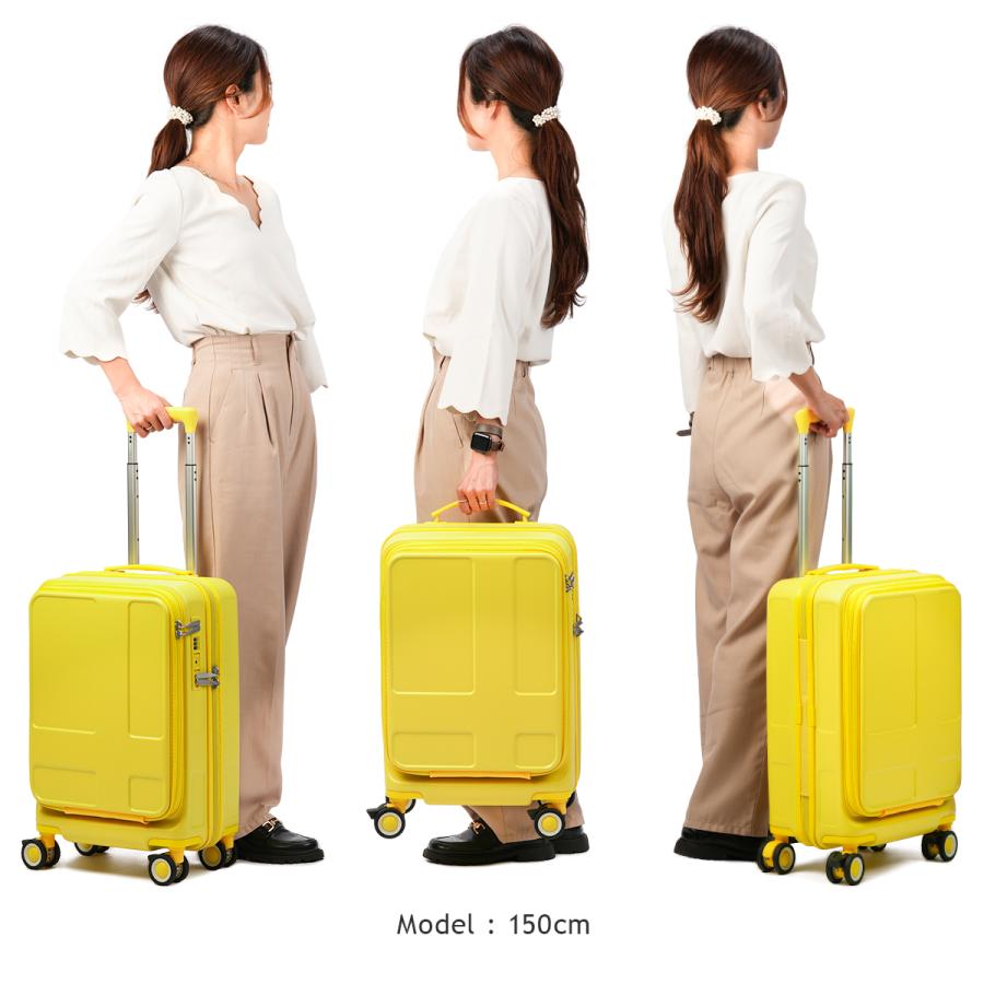 最大53% 3/1まで 2年保証＋特典付き｜イノベーター スーツケース 機内持ち込み Sサイズ 35L フロントオープン ストッパー カップホルダー innovator IV18 | innovator | 08