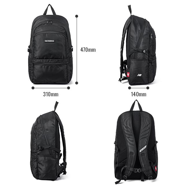 最大41% 2/25限定 ニューバランス リュック 通学 25L 女子 男子 高校生 中学生 軽量 大容量 撥水 抗菌 黒 スクールバッグ NewBalance JABL2615 在庫限り | New Balance | 08