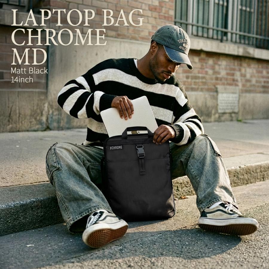 最大50% 8/25限定 クローム インダストリーズ ラップトップバッグ 縦型 ブラッククリンクル CHROME INDUSTRIES JP245 | CHROME | 02