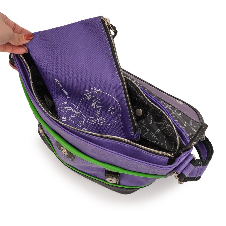 最大42% 2/3限定 ムスタッシュ エヴァンゲリオンコラボ メッセンジャーバッグ 合皮 着脱可能インナーポケット付き MOUSTACHE JQE-4040 | MOUSTACHE | 19