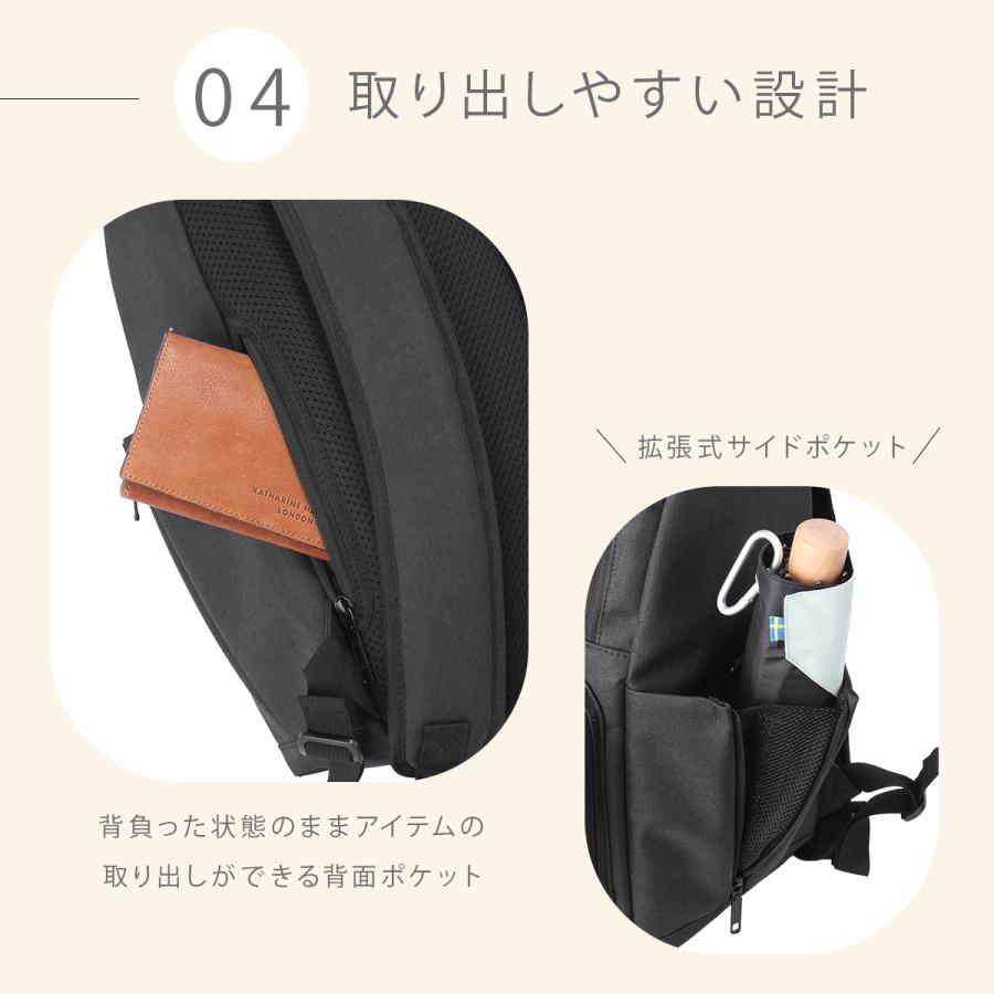 ソル リュック レディース 大人 女性用 通勤 撥水 軽量 背面ポケット ブランド きれいめ A4 PC収納 Seule K903048 | ブランド登録なし | 08