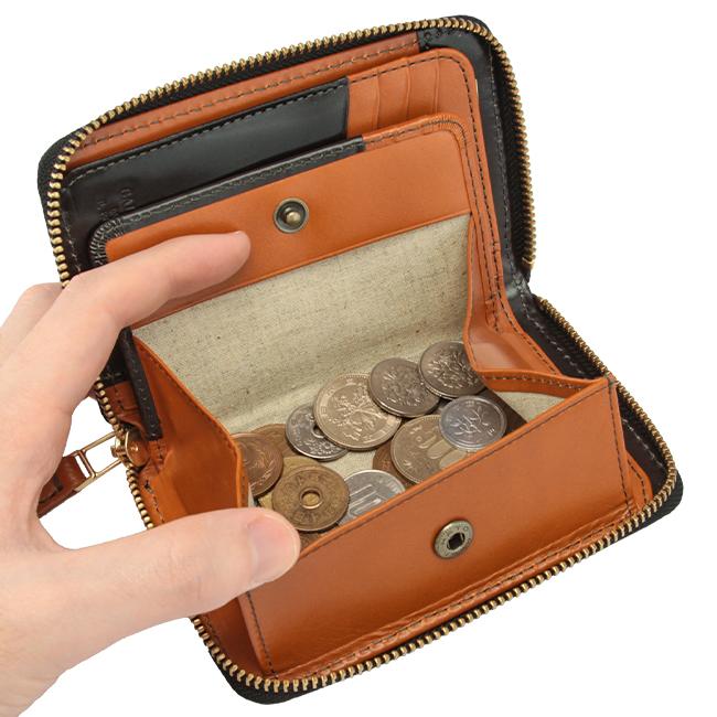 最大49% 4/1限定 ラ・ガレリア 財布 二つ折り財布 ミドルウォレット メンズ BOX型小銭入れ ボックス型 本革 イタリアンレザー ラウンドファスナー | la GALLERIA | 12