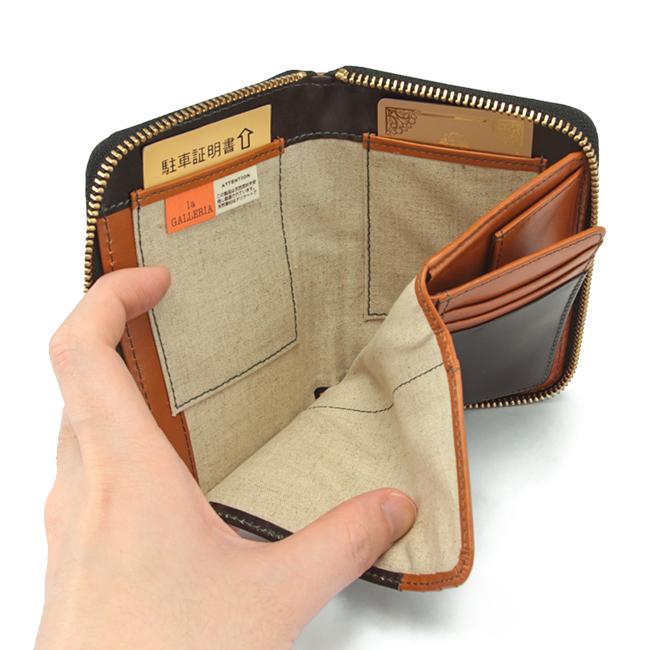 最大42% 1/13限定 ラ・ガレリア 財布 二つ折り財布 ミドルウォレット メンズ BOX型小銭入れ ボックス型 本革 イタリアンレザー ラウンドファスナー | la GALLERIA | 15