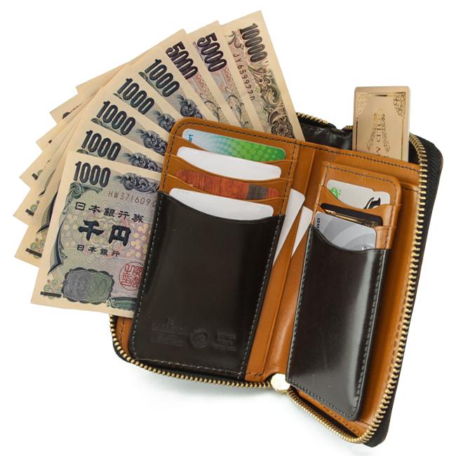 最大51% 9/15限定 ラ・ガレリア 財布 二つ折り財布 ミドルウォレット メンズ BOX型小銭入れ ボックス型 本革 イタリアンレザー ラウンドファスナー | la GALLERIA | 09