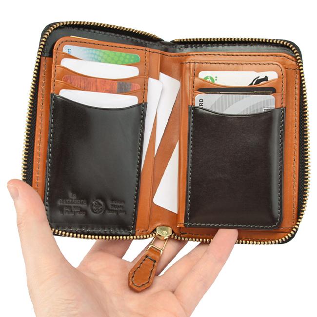 最大42% 1/13限定 ラ・ガレリア 財布 二つ折り財布 ミドルウォレット メンズ BOX型小銭入れ ボックス型 本革 イタリアンレザー ラウンドファスナー | la GALLERIA | 11