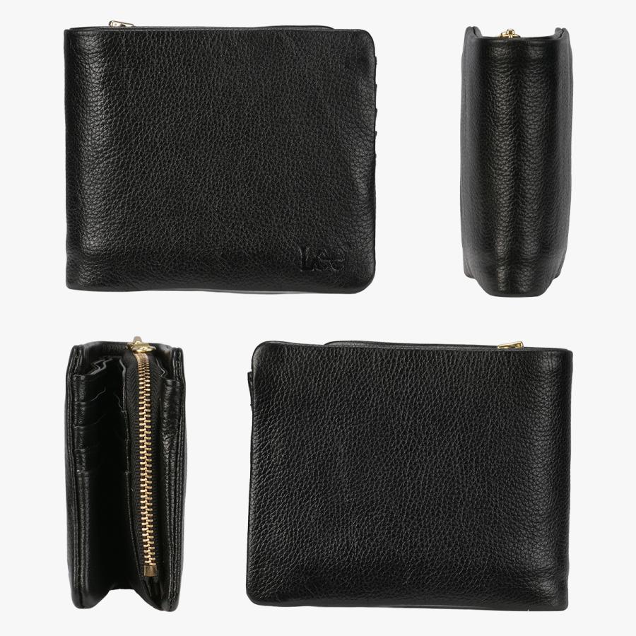 リー 二つ折り財布 ミドル財布 メンズ レディース ブランド レザー 本革 コンパクト 小型 小さい 小さめ ファスナー 黒 Lee 320-2000 | Lee | 07