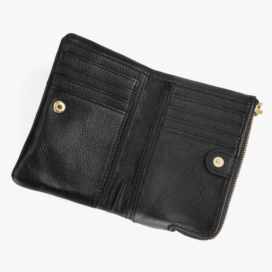 Lee リー ミドル財布 メンズ レディース ブランド レザー 本革 二つ折り コンパクト 小型 小さい 小さめ ファスナー 黒 320-2001 | Lee | 09