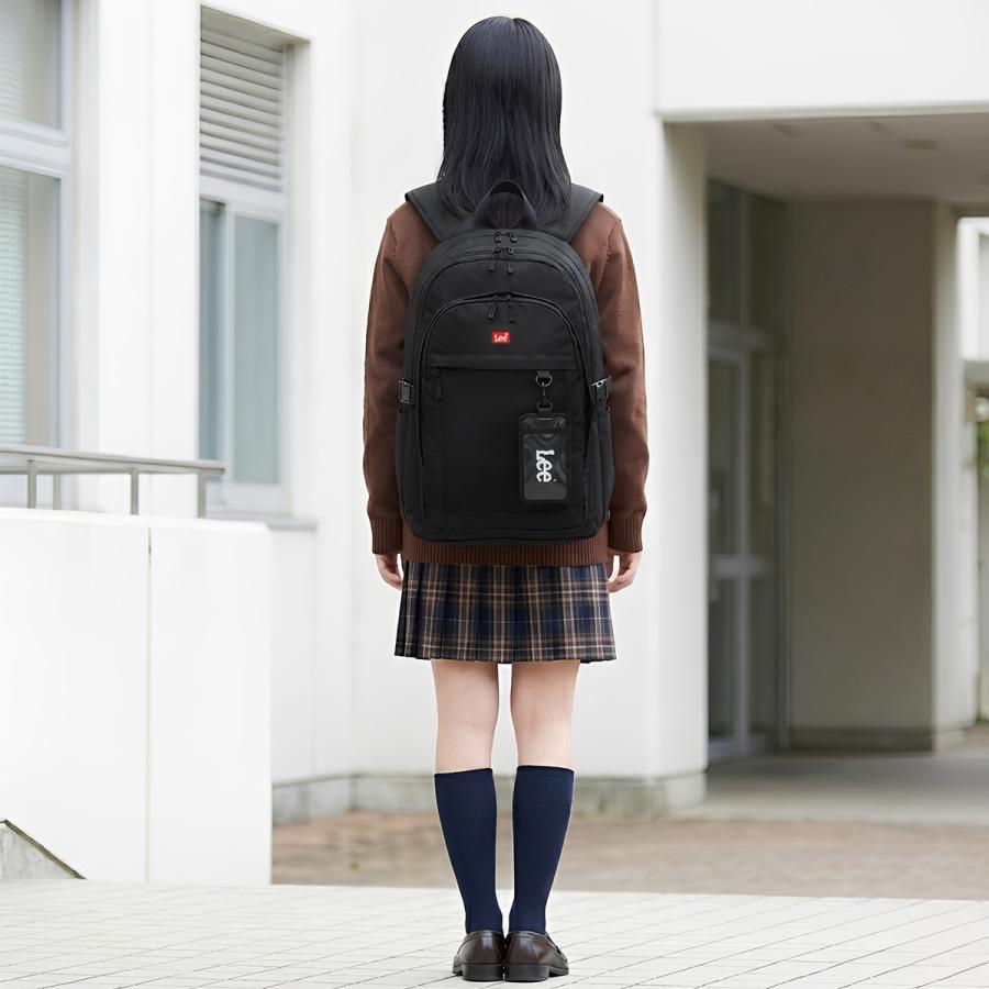 Lee リー リュック 32L 新作 大容量 軽量 撥水 男子 女子 中学生 高校生 黒 通学 パスケース付き スクールバッグ A4 B4 D.yeah 320-4941 | Lee | 08