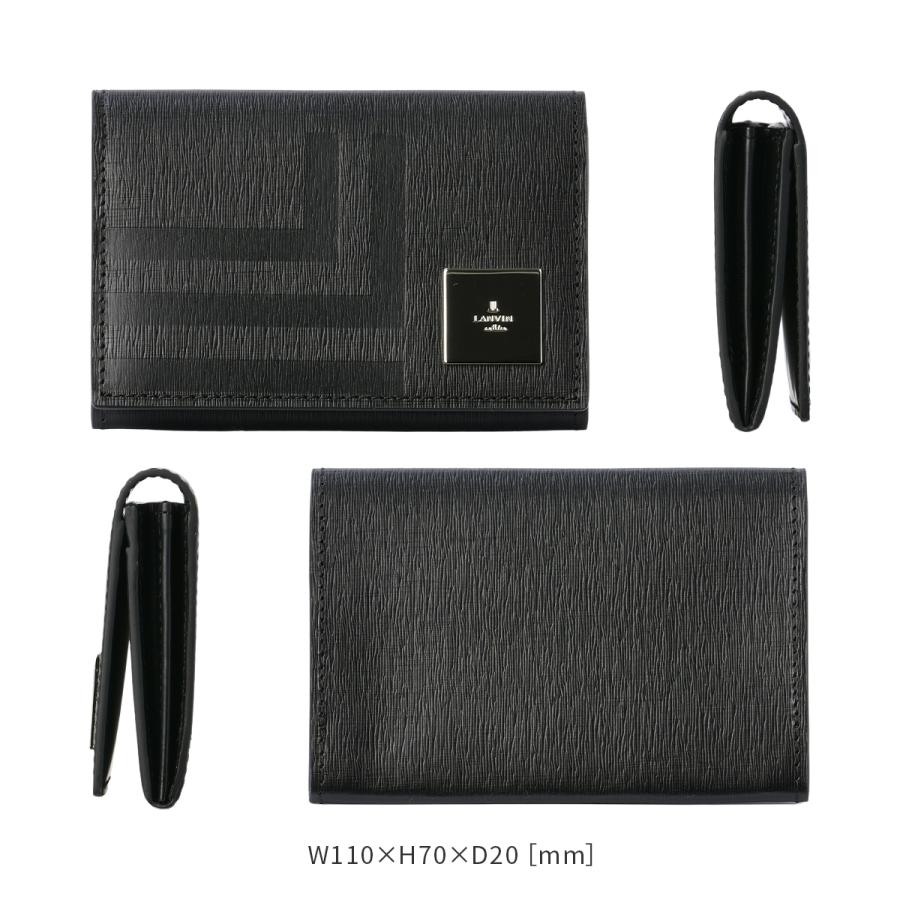 【未使用】LANVIN en Bleu ブラック 名刺入れ LANVIN en Bleu 名刺入れ ランバン オン ブルー ワグラム 牛革