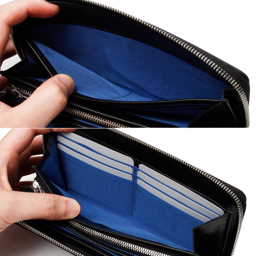 値下げ　新品　LANVIN en Bleu ブラックレザー長財布　箱入り ランバンオンブルー 長財布 財布 小銭入れ付き 札入れ メンズ
