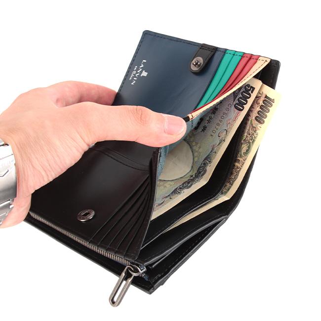 最大51% 1/13限定 ランバンオンブルー ランバン 財布 二つ折り財布 本革 ミドルウォレット メンズ スタンパ LANVIN en Bleu 522604 | LANVIN en Bleu | 13