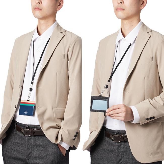 ランバンオンブルー パスケース ICカードケース メンズ レディース ネックストラップ レザー 本革 社員証 スタンパ LANVIN en Bleu 522606 | LANVIN en Bleu | 07