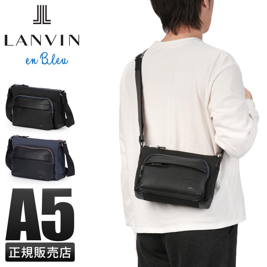 最大51% 12/26限定 ランバンオンブルー ピケ ショルダーバッグ A5 撥水 防水 日本製 ブランド メンズ LANVIN en Bleu 526111 | LANVIN en Bleu