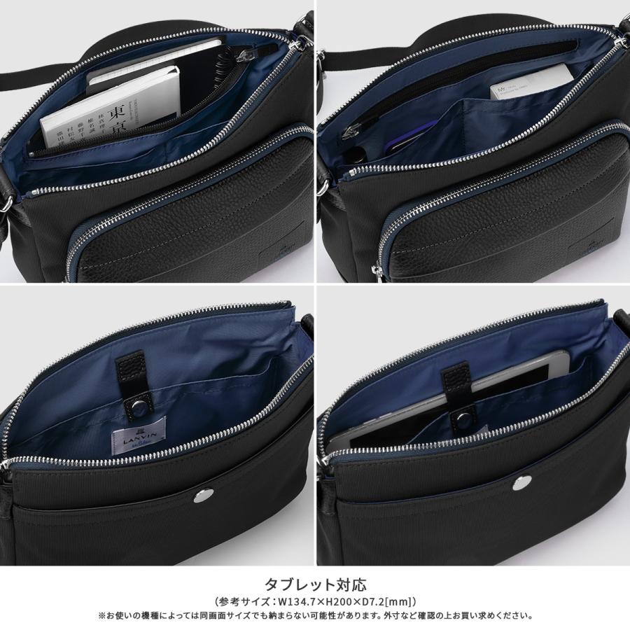 最大52% 9/14まで ランバンオンブルー ピケ ショルダーバッグ A5 撥水 防水 日本製 ブランド メンズ LANVIN en Bleu 526111 | LANVIN en Bleu | 16