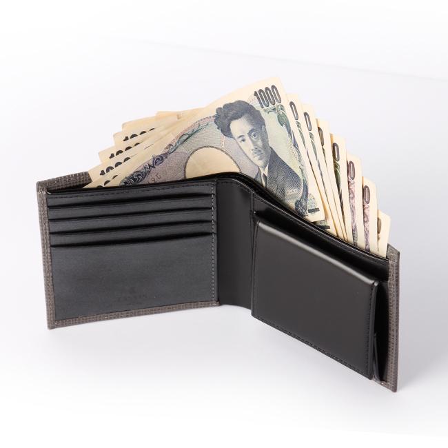 ランバンオンブルー 二つ折り財布 カーフ　レザー　グレー　529614 LANVIN en Bleu 最大51% 8/14限定 ランバンオンブルー ランバン 財布