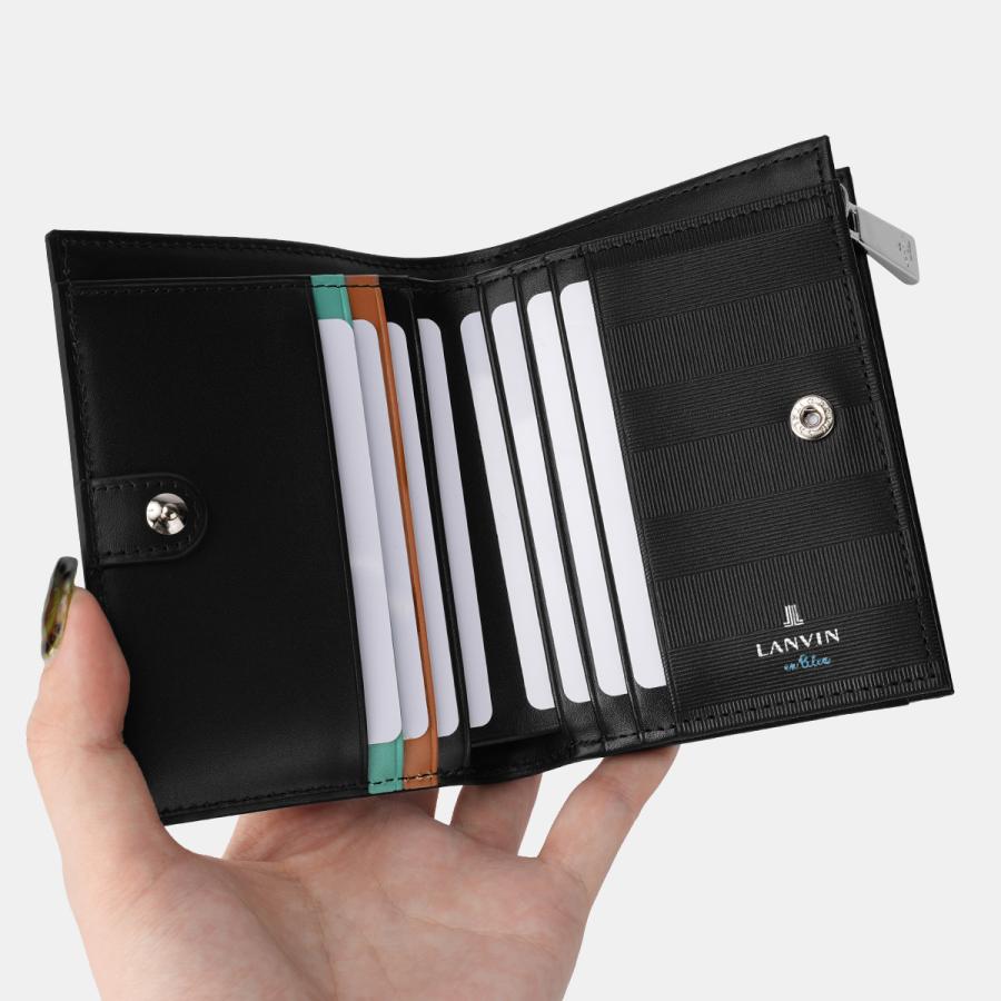 最大51% 12/28限定 ランバンオンブルー ポワール 二つ折り財布 本革 化粧箱付き ブランド LANVIN en Bleu 537605 | LANVIN en Bleu | 12