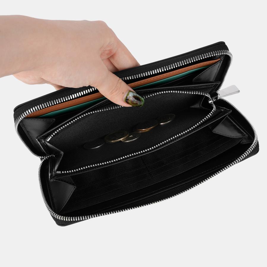 最大50% 2/15限定 ランバンオンブルー ポワール 長財布 ラウンドファスナー 本革 化粧箱付き ブランド LANVIN en Bleu 537607 | LANVIN en Bleu | 15