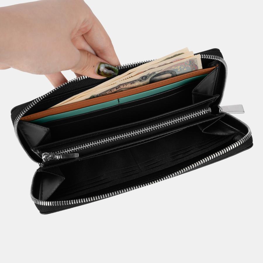 最大51% 3/30限定 ランバンオンブルー ポワール 長財布 ラウンドファスナー 本革 化粧箱付き ブランド LANVIN en Bleu 537607 | LANVIN en Bleu | 16