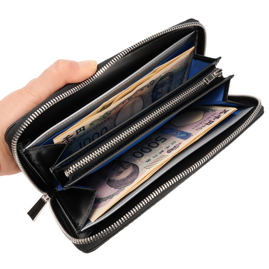 最大51% 3/30限定 ランバンオンブルー モル 長財布 ラウンドファスナー 本革 シュリンクレザー メンズ ブランド 化粧箱付き LANVIN en Bleu Molle 538606 | LANVIN en Bleu | 13