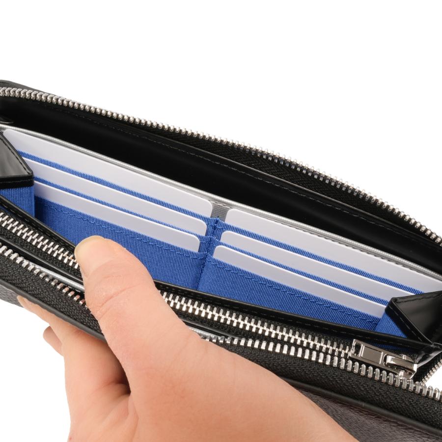 最大51% 3/30限定 ランバンオンブルー モル 長財布 ラウンドファスナー 本革 シュリンクレザー メンズ ブランド 化粧箱付き LANVIN en Bleu Molle 538606 | LANVIN en Bleu | 10