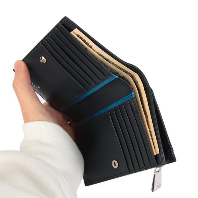 お値下げ！　LANVIN ON BLEW トップス　新品未使用 LANVIN en Bleu ランバンオンブルー 長財布 かぶせ 本革