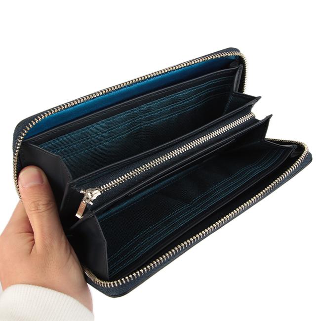 値下げ　新品　LANVIN en Bleu ブラックレザー長財布　箱入り LANVIN en Bleu 長財布 ランバン オン ブルー ワグラム 財布