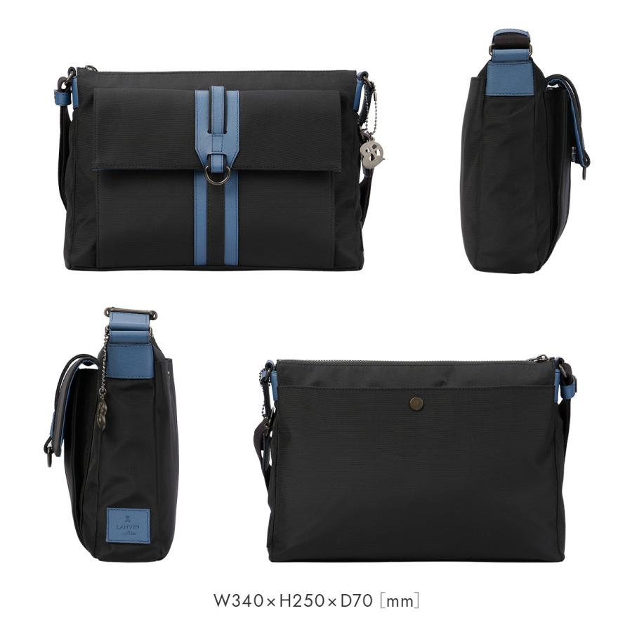 最大50% 1/5限定 ランバンオンブルー ショルダーバッグ メンズ ブランド 軽量 日本製 横型 薄型 薄マチ スリム 斜めがけ A4 ドロップ LANVIN en Bleu 588112 | LANVIN en Bleu | 05