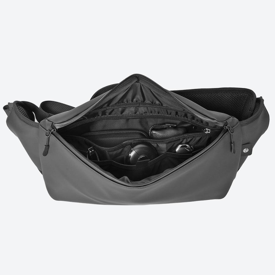 最大42% 3/8限定 マンセル ボディバッグ メンズ 防水 大容量 大きめ 薄型 薄い ウエストバッグ ブランド MANSEL 0004 | MAN-SEL | 12