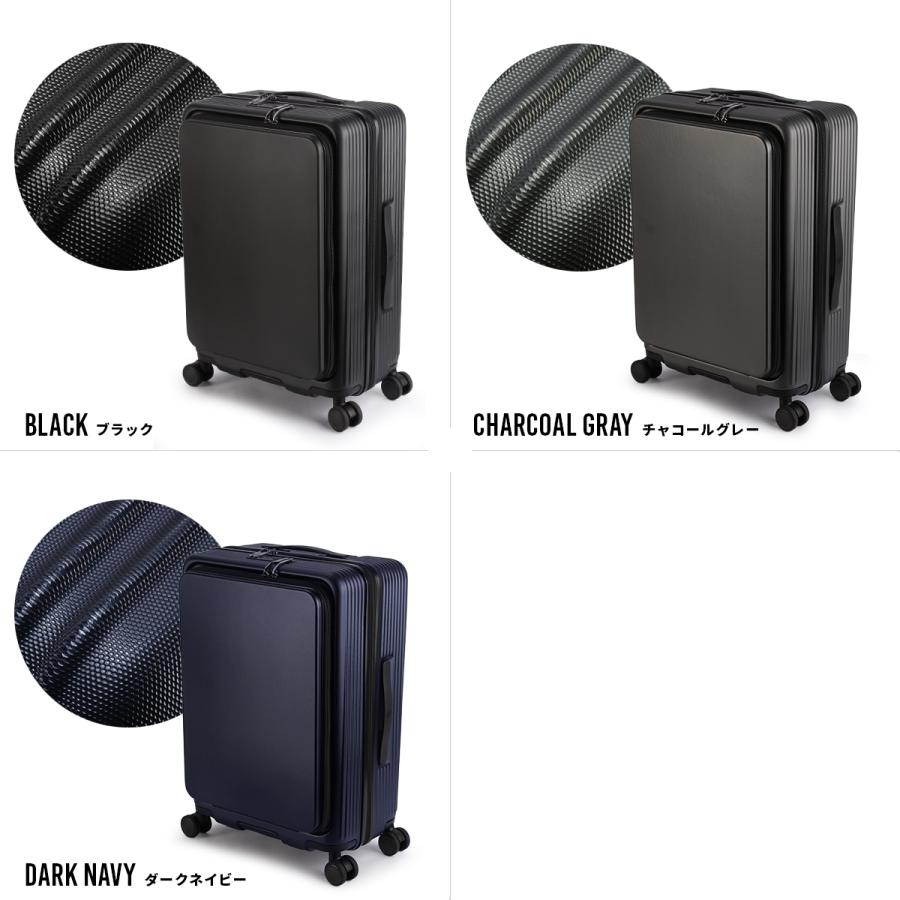 最大50% 1/8限定 マンセル スーツケース M 55L フロントオープン ストッパー付き 軽量 前開き ブランド キャリーケース Mサイズ mansel 0015 | MAN-SEL | 07