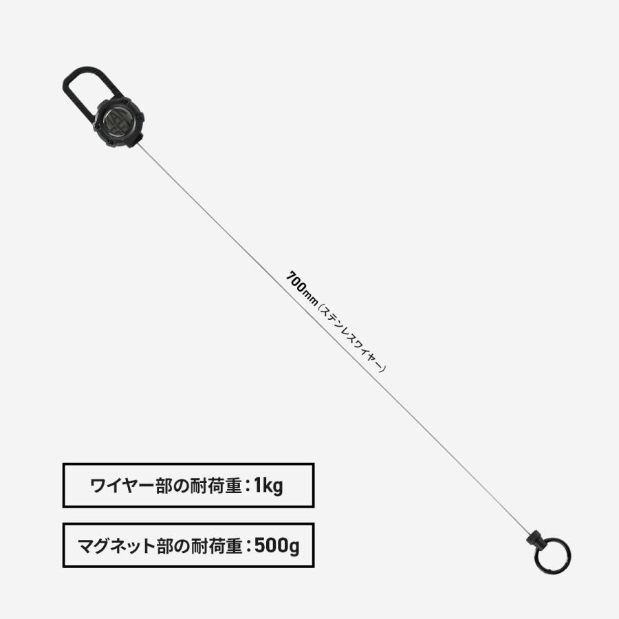 最大42% 9/15限定 マンセル リールキーホルダー マグネット内蔵 金属ワイヤー メンズ 軽量 伸びる 鍵 丈夫 スマートキー リール付き ブランド mansel 0025 | MAN-SEL | 07