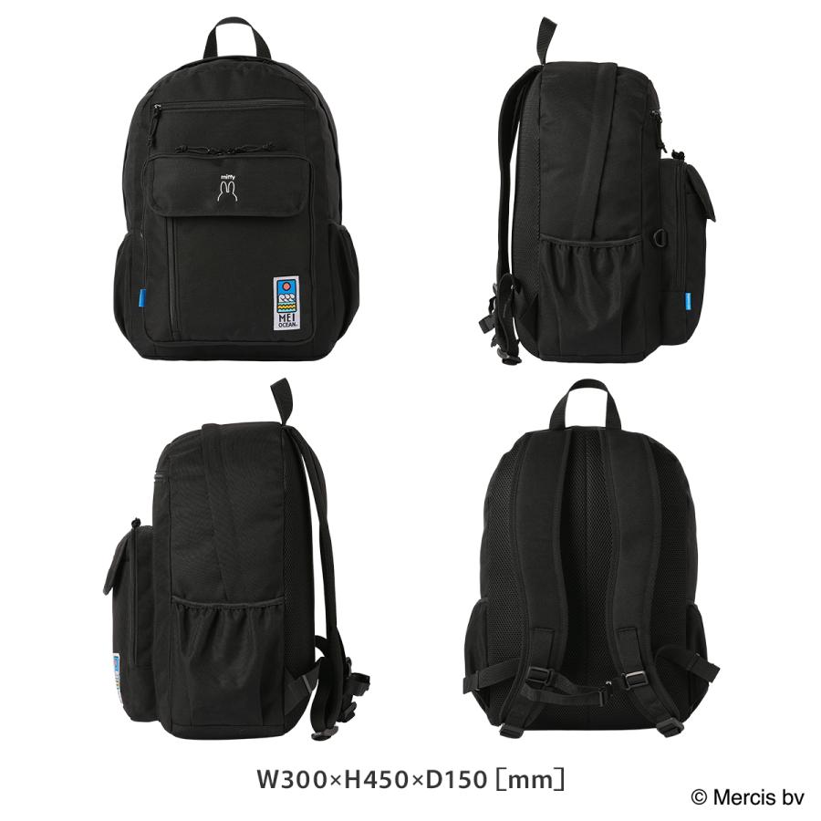 未使用-MEI OCEAN ミッフィー コラボ リュック ブラック MEI OCEAN デイバック リュック メイオーシャン ミッフィー