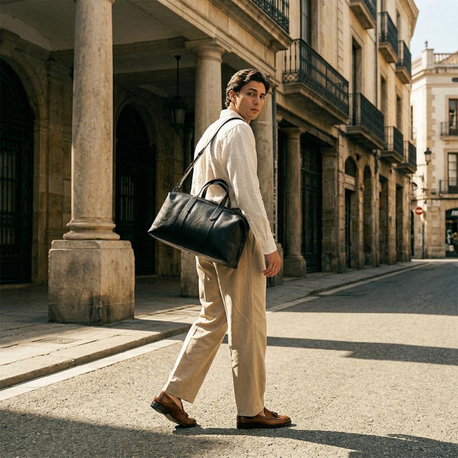 最大42% 4/23限定 エルゴポック ボストンバッグ メンズ ブランド レザー 本革 日本製 旅行 出張 ゴルフ ジム 2WAYダッフルバッグ 黒 A4 HERGOPOCH MG2-BT | HERGOPOCH | 05