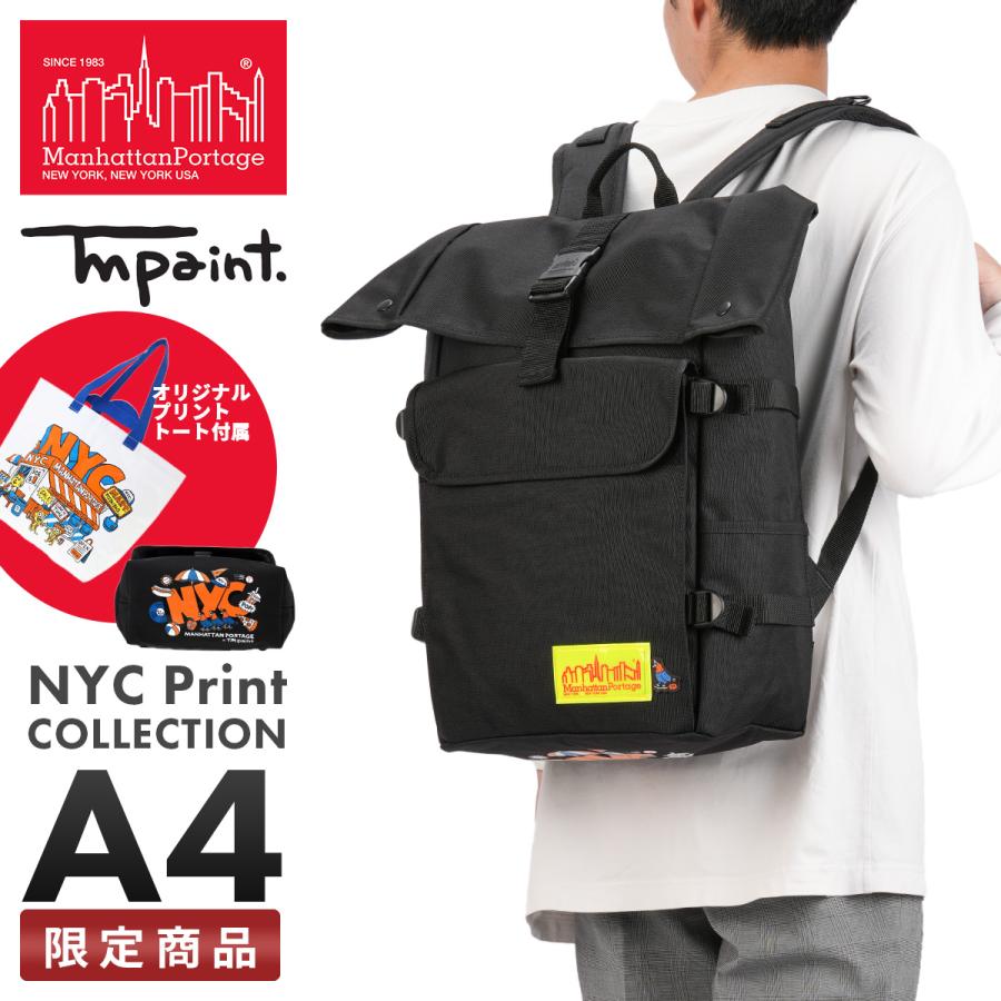 【美品】マンハッタンポーテージ　NYC プリント　バックパック　リュック マンハッタンポーテージ NYC プリント リュック Manhattan