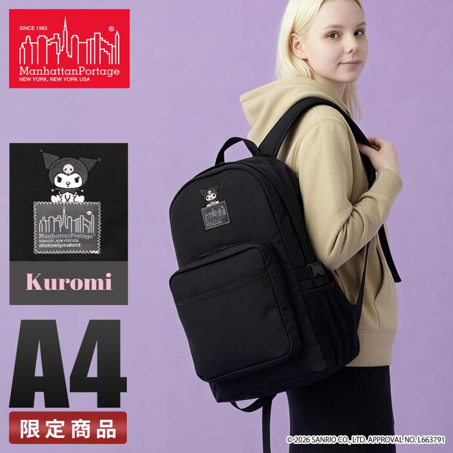 最大42% 2/8限定 マンハッタンポーテージ クロミ レディース ブランド 軽量 大容量 通勤 通学 旅行 黒 大きめ A4 25L Manhattan Portage KUROMI MP2236-500KRM | Manhattan Portage