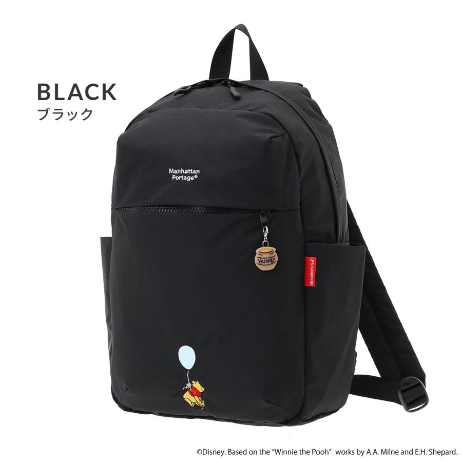 プーさん　リュック　黒　新品　レディース　コラボ　収納　大容量　未使用　ブラック Manhattan Portage（マンハッタンポーテージ） 最大53% 8/2まで くまの