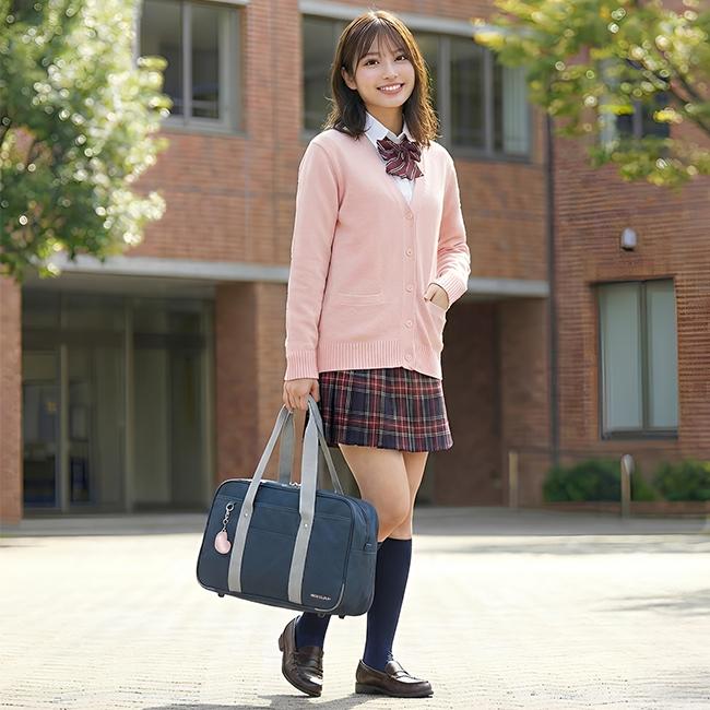 最大42% 2/8限定 ナイスクラップ スクールバッグ スクバ ナイロン 女子 女子高生 高校生 中学生 通学 黒 紺 バッグ カバン かわいい A4 NICE CLAUP NC377 | NICE CLAUP | 06